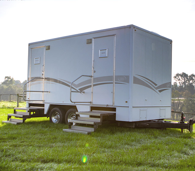 Multiple unit luxury restroom trailer.