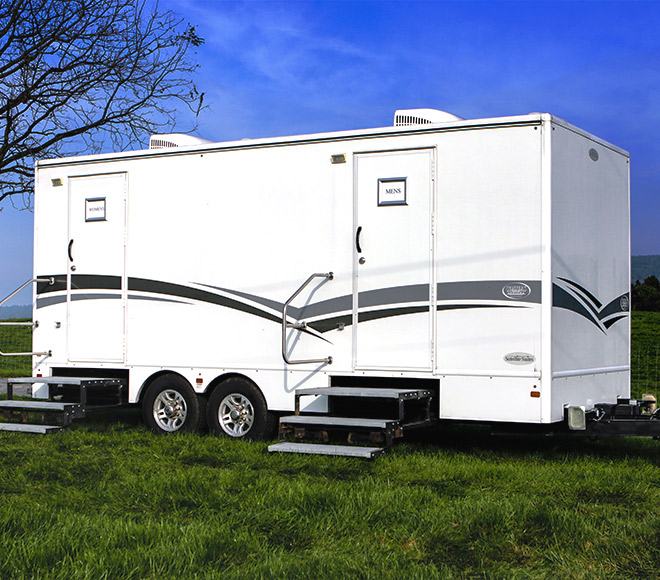 Multiple unit luxury restroom trailer.