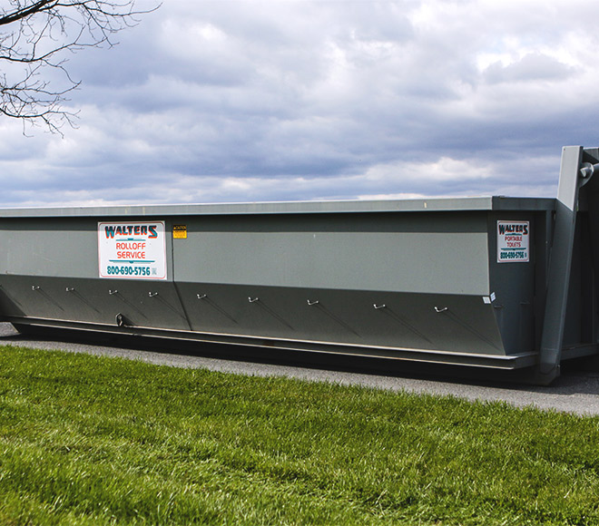 Roll of large dumpster.